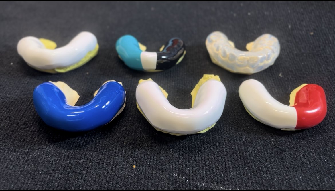 Custom mouthguards in assorted colours